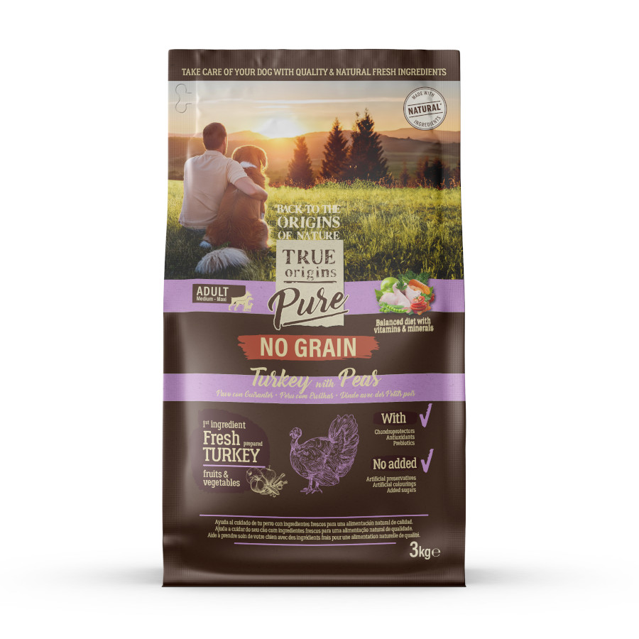 3 KG Ração para cães de peru adulto sem grãos puros True Origins