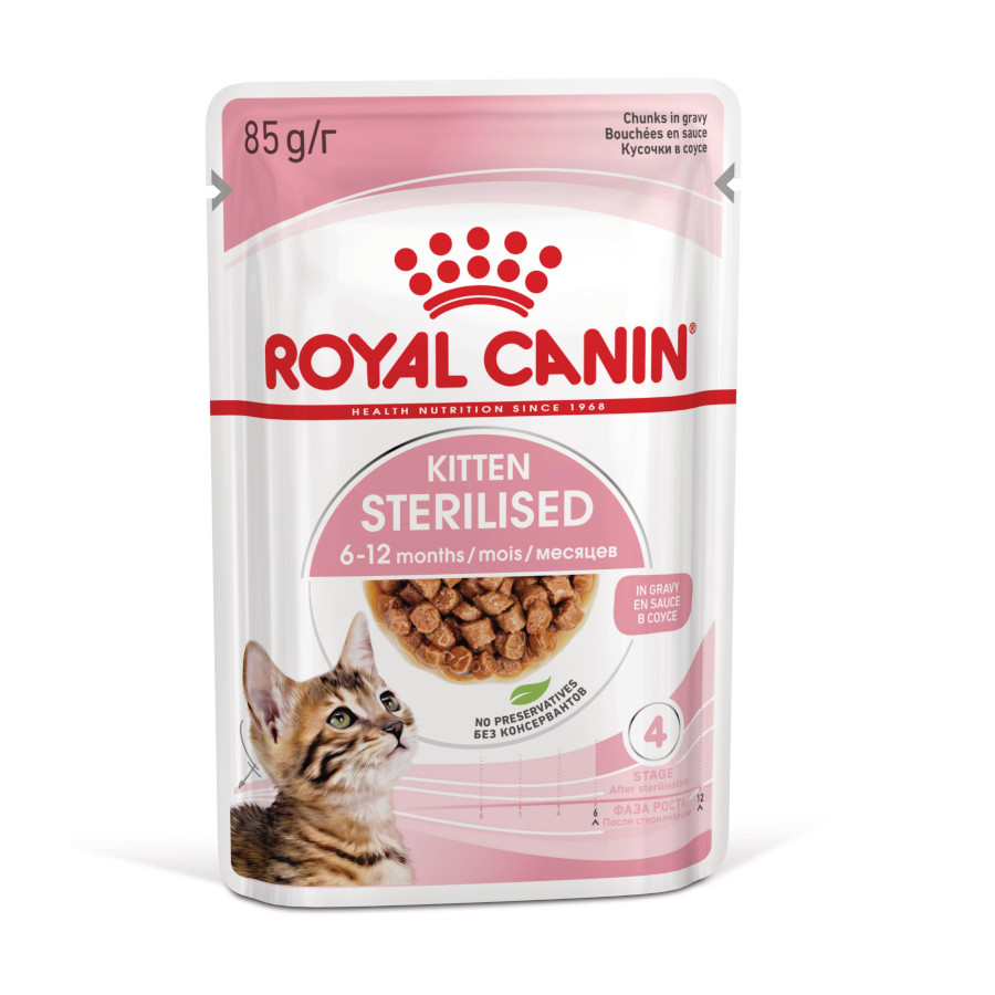 85 g Royal Canin Kitten Sterilised alimento húmido em molho saquetas para gatos