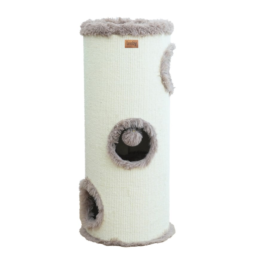 Leeby Bruno barril arranhador com cama nido e brinquedo para gatos