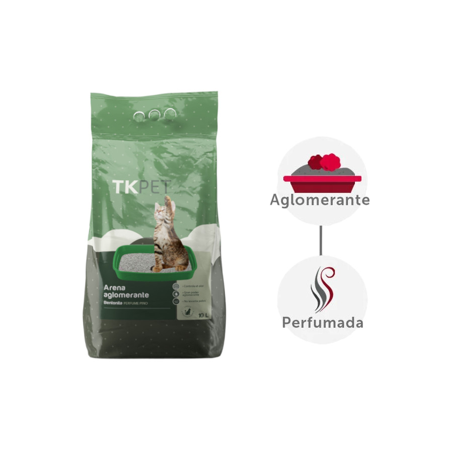 2 x 10 L TK-Pet Arena aglomerante de bentonite e pinho para gatos Pack poupança!