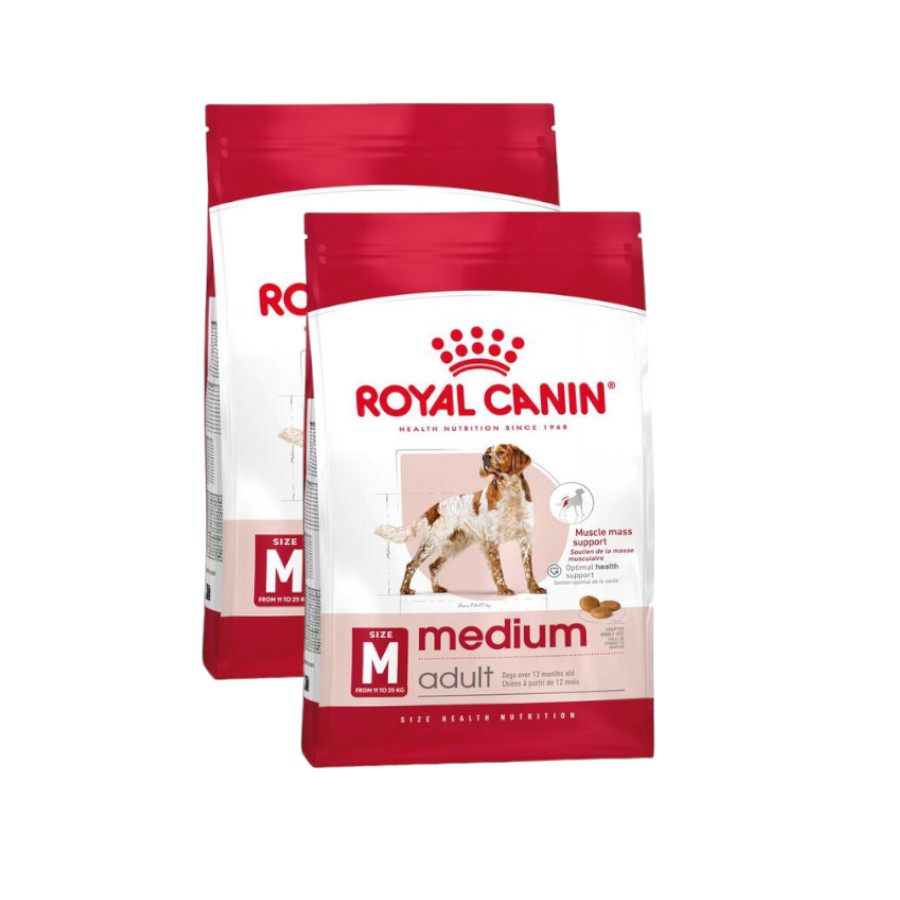 2 x 10 kg Royal Canin Medium Adult ração para cães Pack poupança!