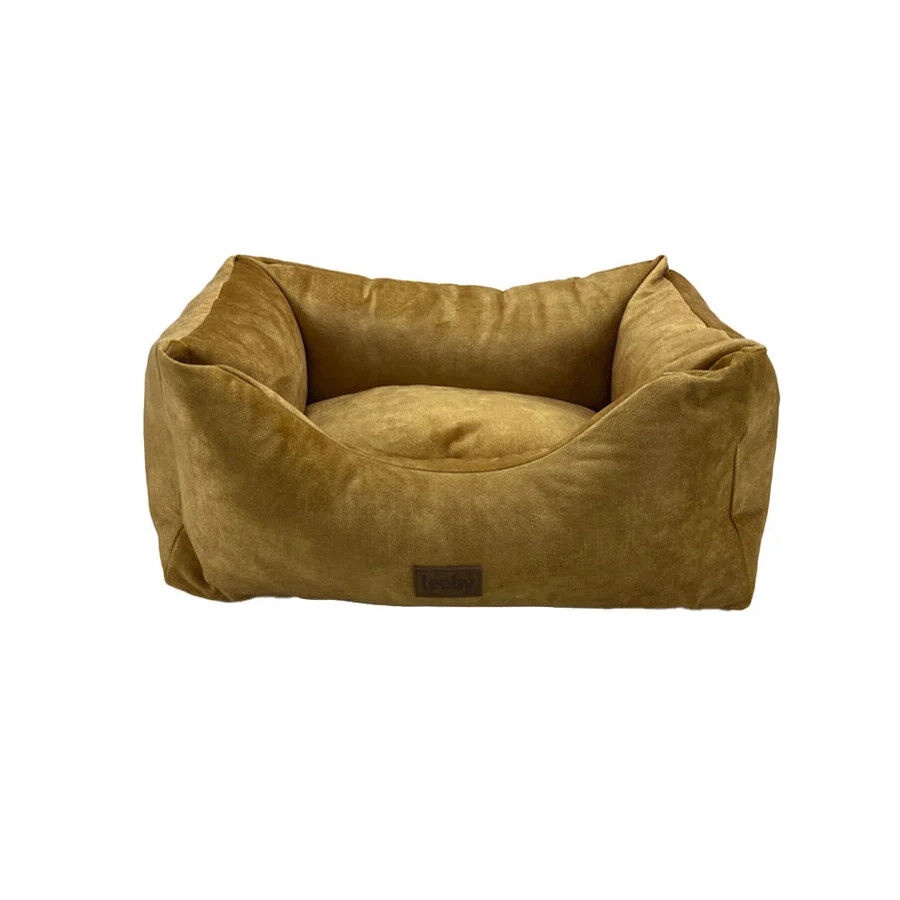 Leeby Alcofa com Capa Amovível e Impermeável Dourada para cães