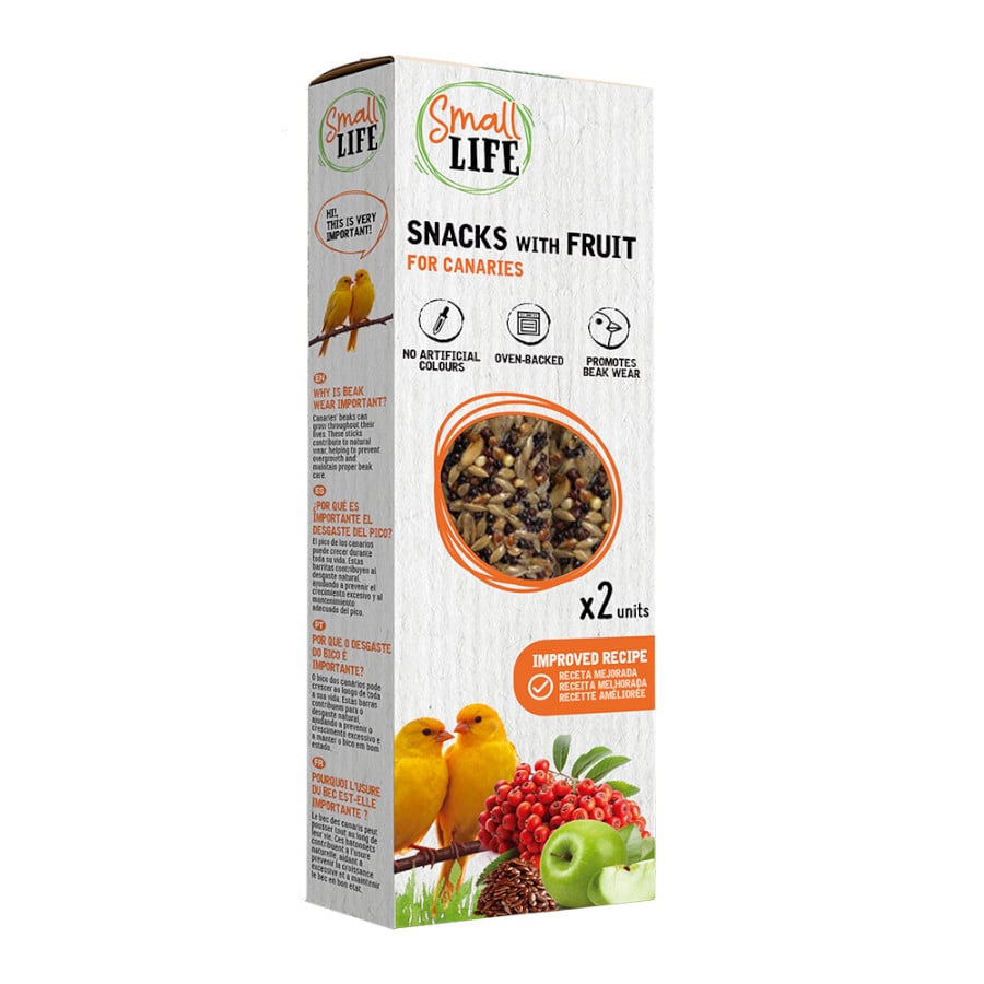 2 barritas Small Life Barritas Snack com Fruta para canários