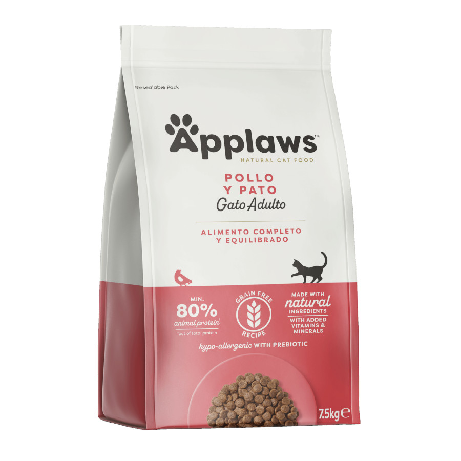 7.5 kg Applaws ração de frango e pato para gatos