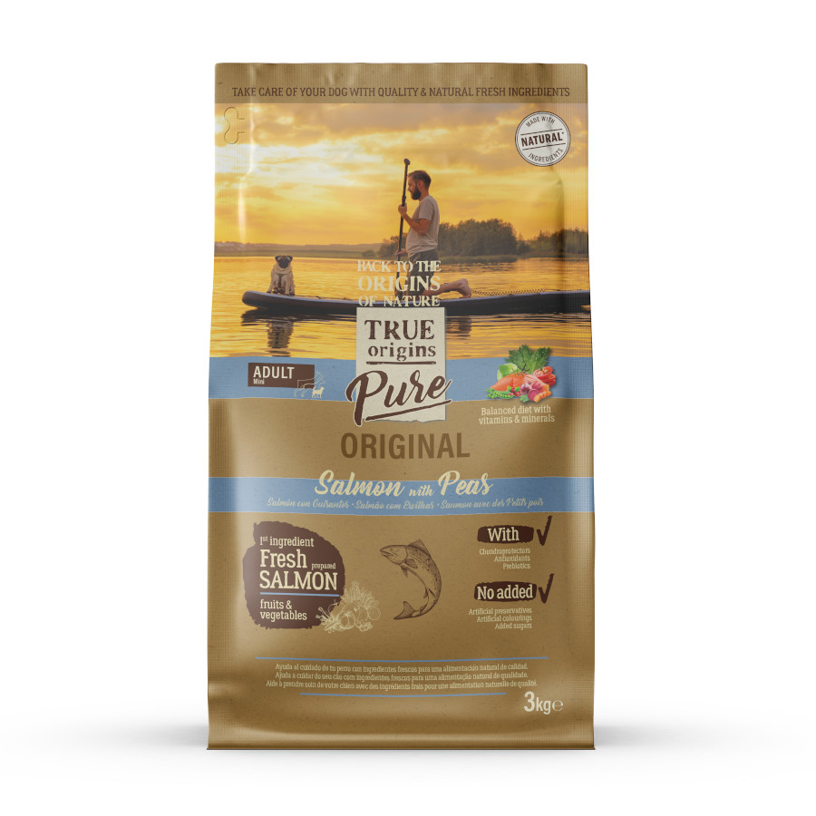 3 KG True Origins Pure Adult Mini Salmon Ração para cães
