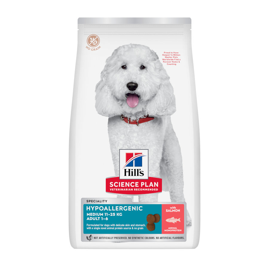 Hill's Science Plan Adult Medium Hypoallergenic Salmão ração para cães