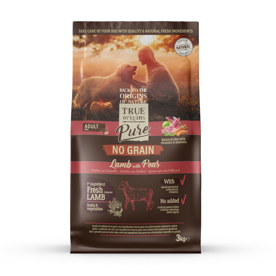 3 KG Ração para cães de cordeiro adulto sem grãos puros True Origins