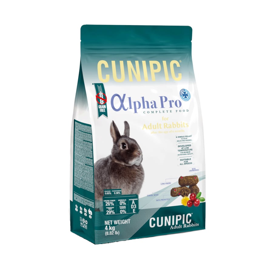 4.07 KG 4 kg Cunipic Alpha Pro Ração para coelhos adultos