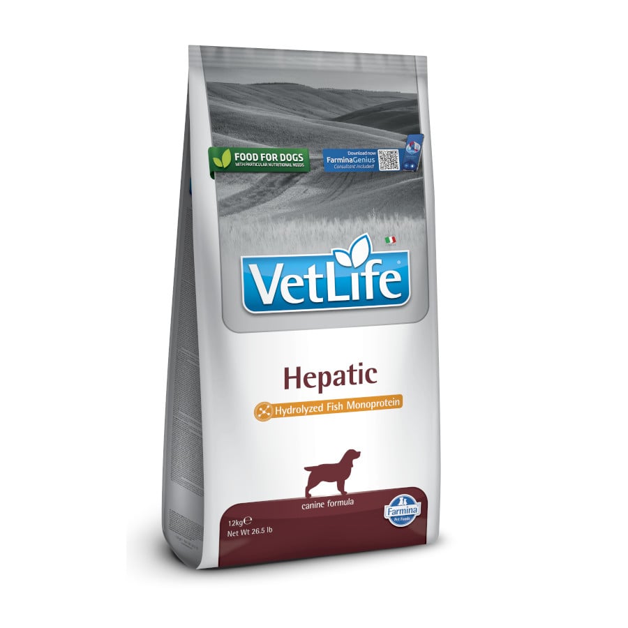 12 KG 12 kg Farmina Vetlife Hepatic Monoproteico Pienso Pescado para perros