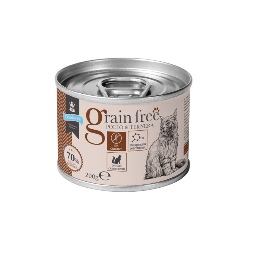 4.8 kg Criadores Grain Free Frango e Terneira lata para gatitos