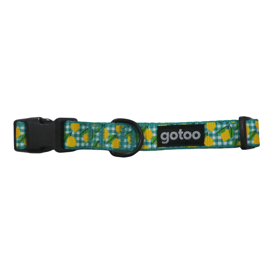 Gotoo Coleira estampada amarela para cães