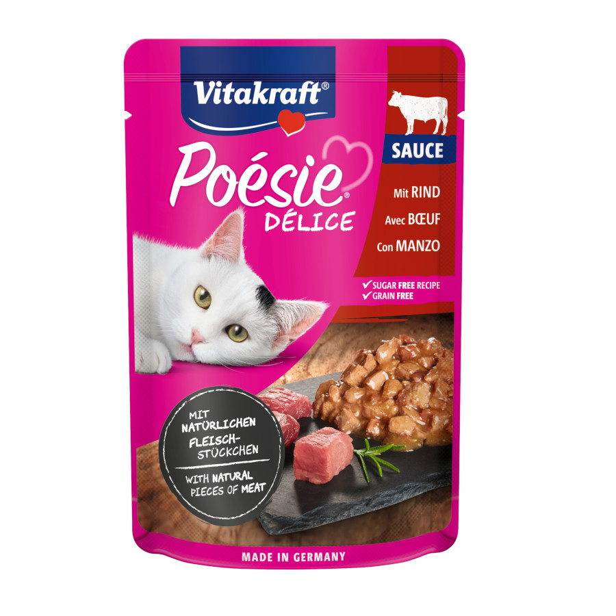 85 g Vitakraft Poésie Boi saqueta em molho para gatos