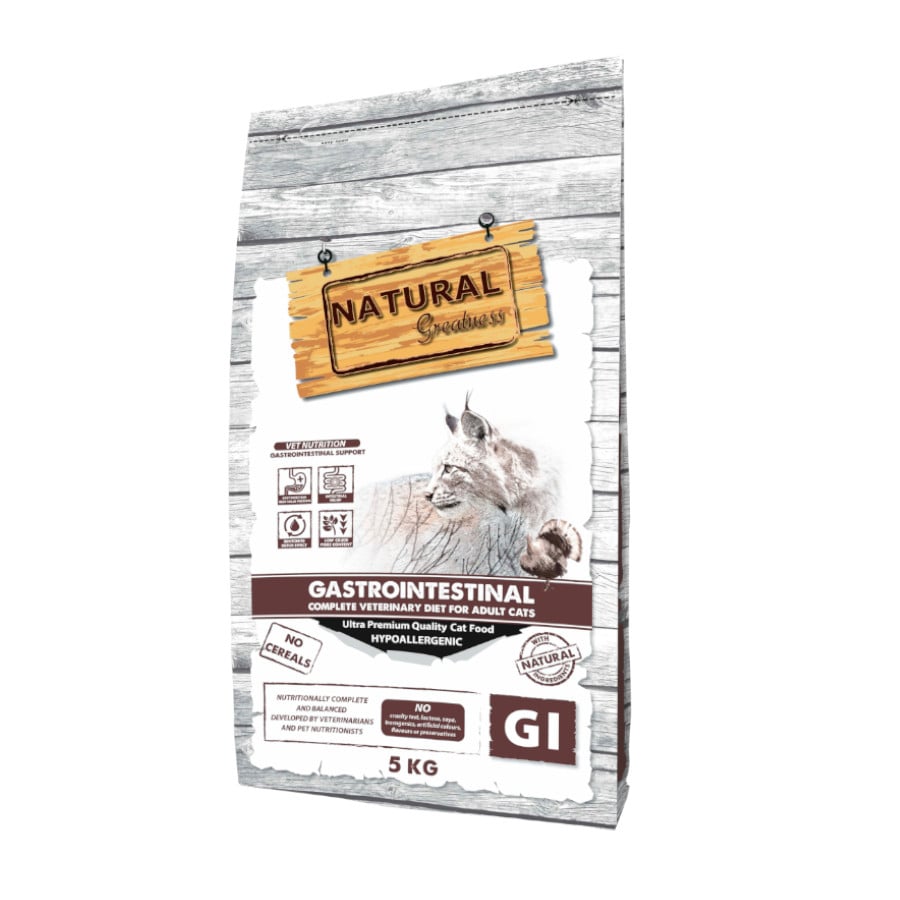 5 KG Natural Greatness Gastrointestinal Ração Hipoalergénica para gatos