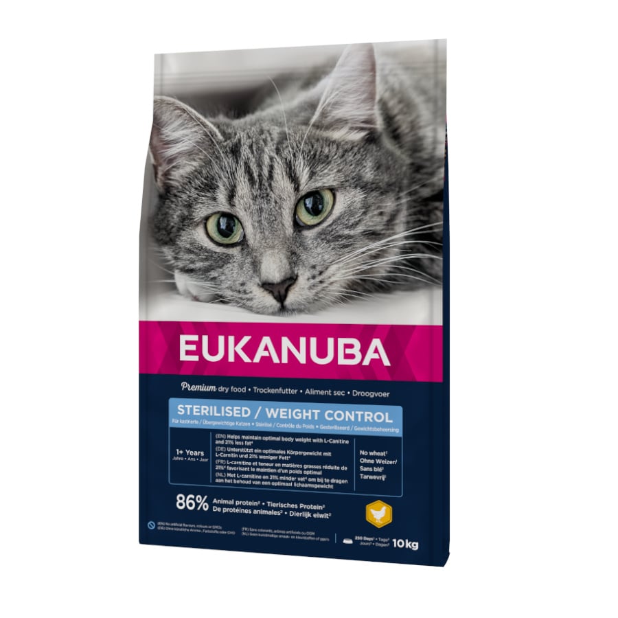 10 kg Eukanuba Sterilised Weight Control ração para gatos