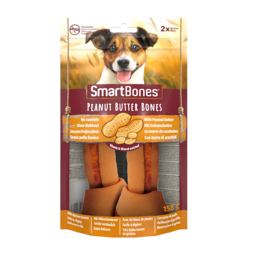 0.158 KG SmartBones Ossos de Manteiga de Amendoim para cães médios