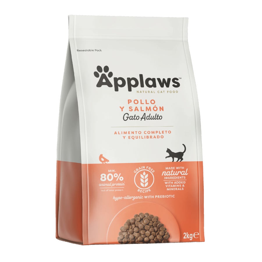 2 KG Applaws Feline Adult Grain Free frango e salmão ração para gatos