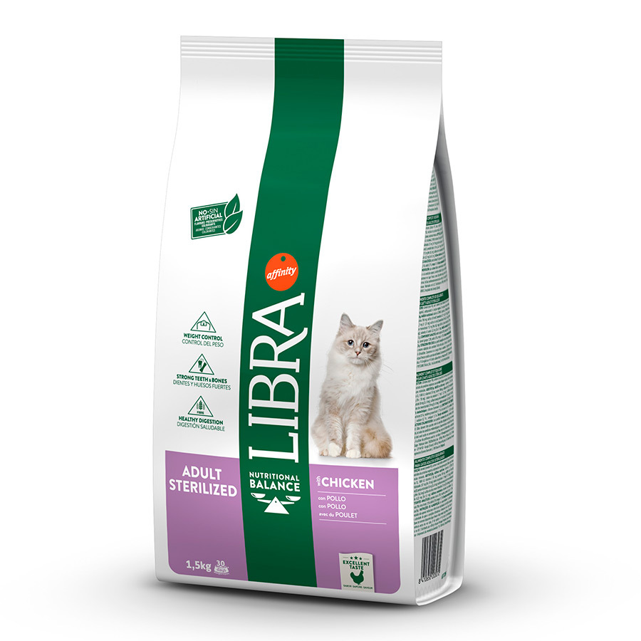 Libra Adult Sterilized Frango ração para gatos