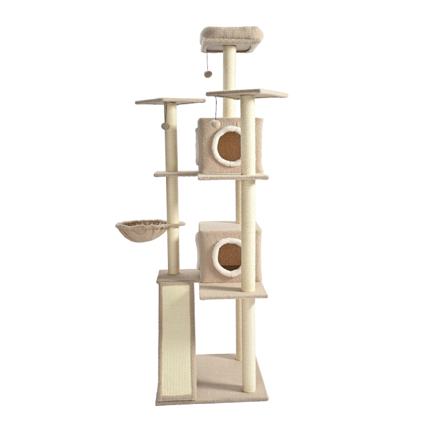Leeby Boucle Collection árvore arranhadora XL com camas e brinquedos para gatos
