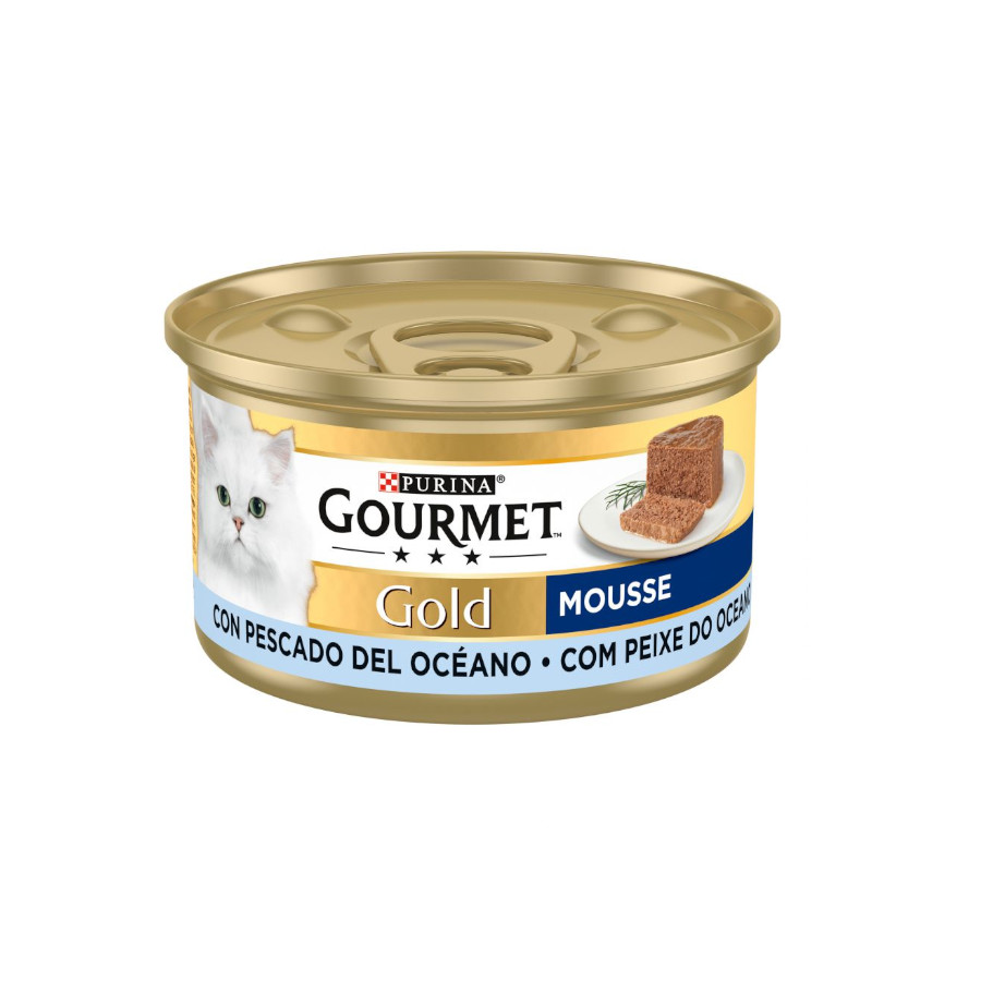 Gourmet Gold Mousse de Peixe do Oceano em lata para gatos