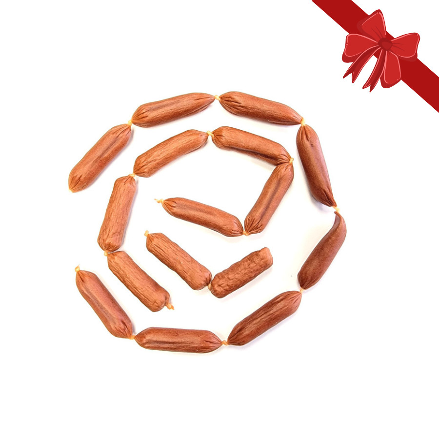 80 g Wonder Christmas Salchichas de Pollo Navideñas para perros