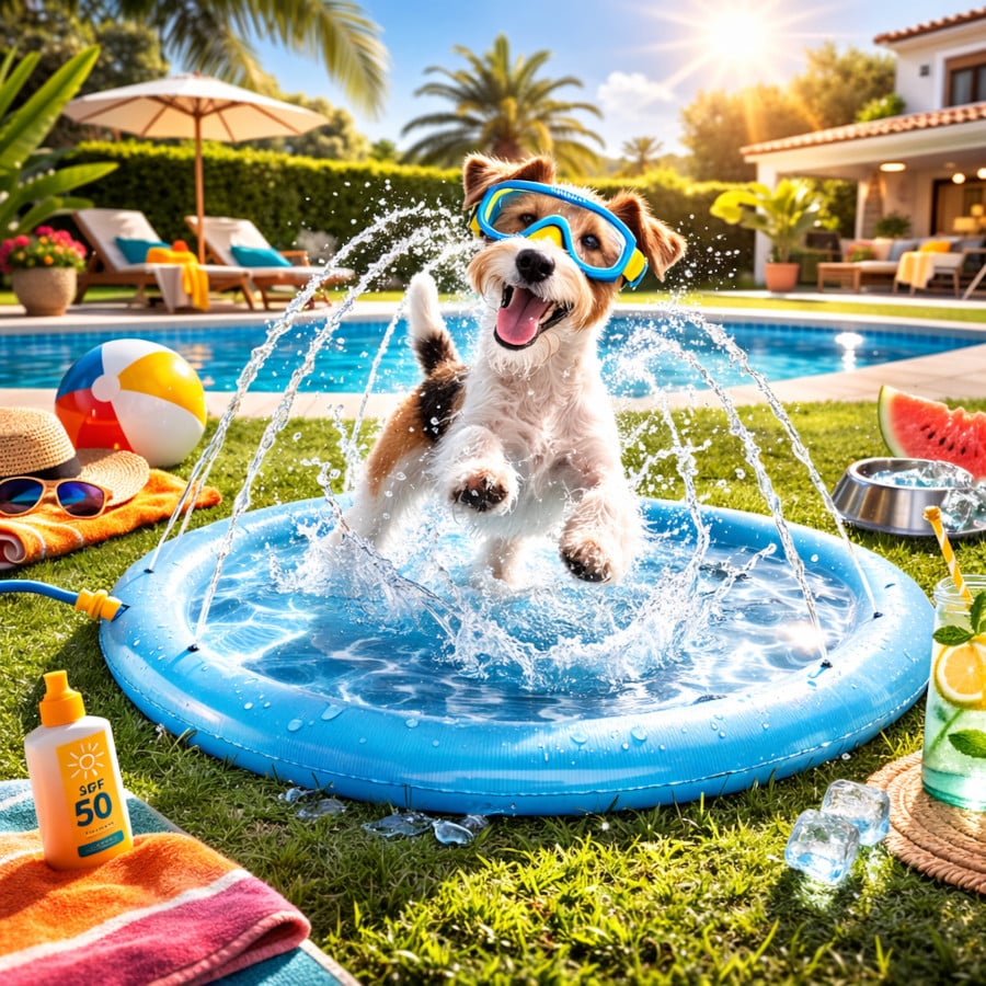Summer Vibes Piscina com jatos para cães