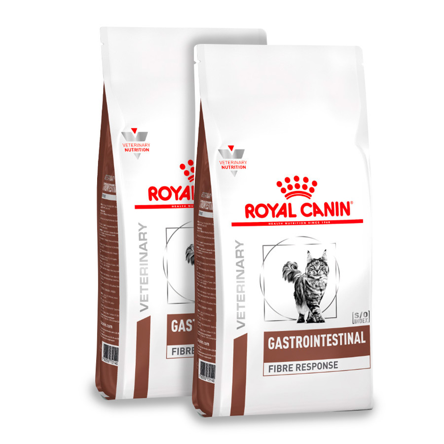 2 x 4 kg Royal Canin Veterinary Gastrointestinal Fibre Response ração para gatos Pack poupança!