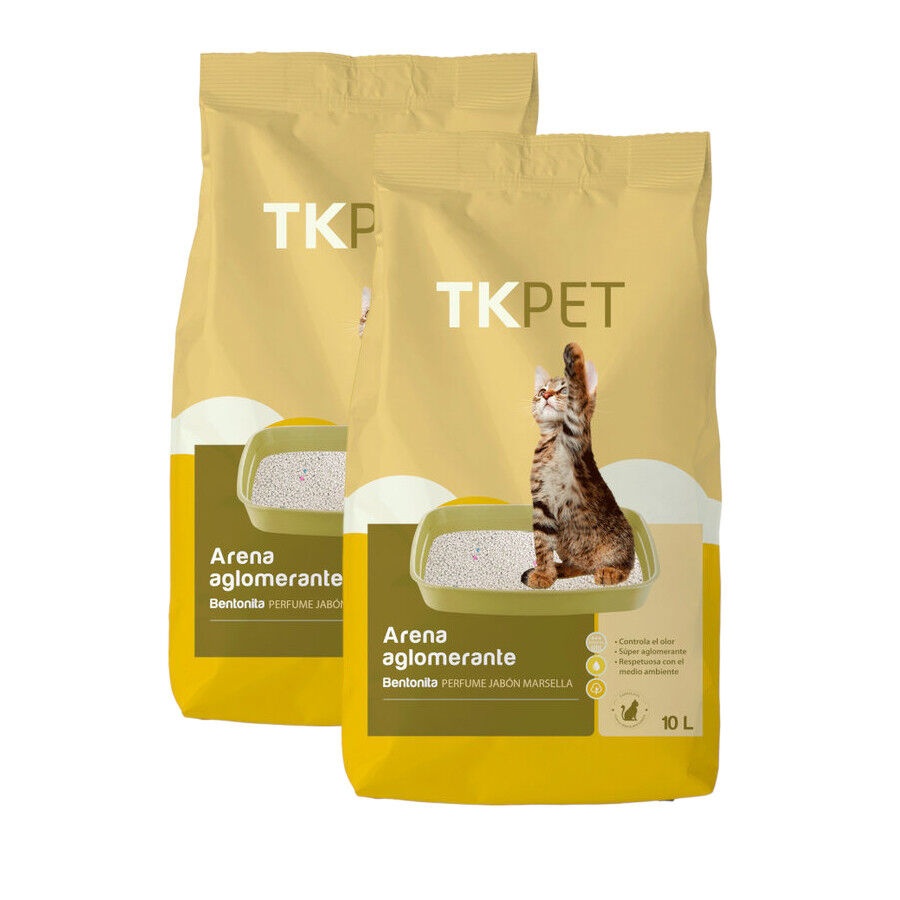 2 x 10 L TK-Pet Areia Aglomerante de Bentonite e Marselha para gatos Pack poupança!