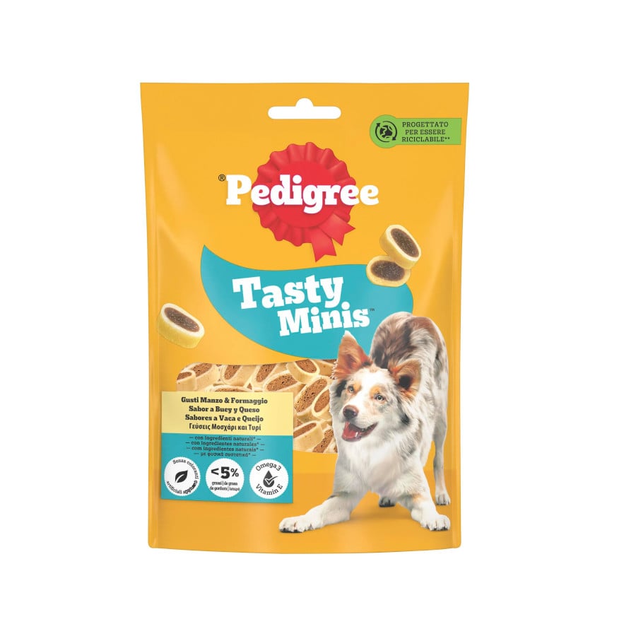 140 g Pedigree Tasty Mini Snacks Sabor Queijo e Boi para Cães