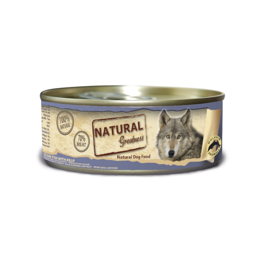 0.156 KG 156 g Natural Greatness Peixe com Kelp Lata para Cães