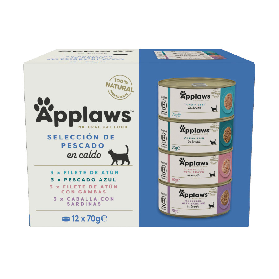 12 latas x 70 g Applaws Fish Collection Lata para gatos