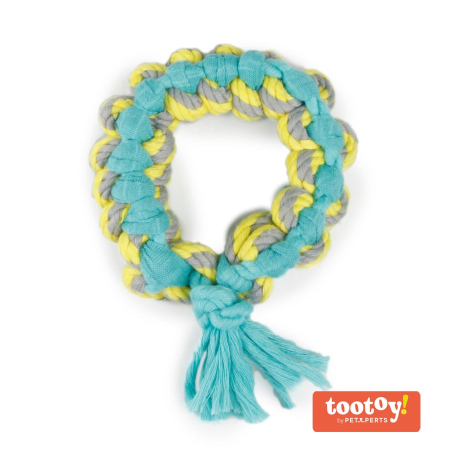 Tootoy! Chew Multi Ring Azul Mordedor em forma de corda para cachorros