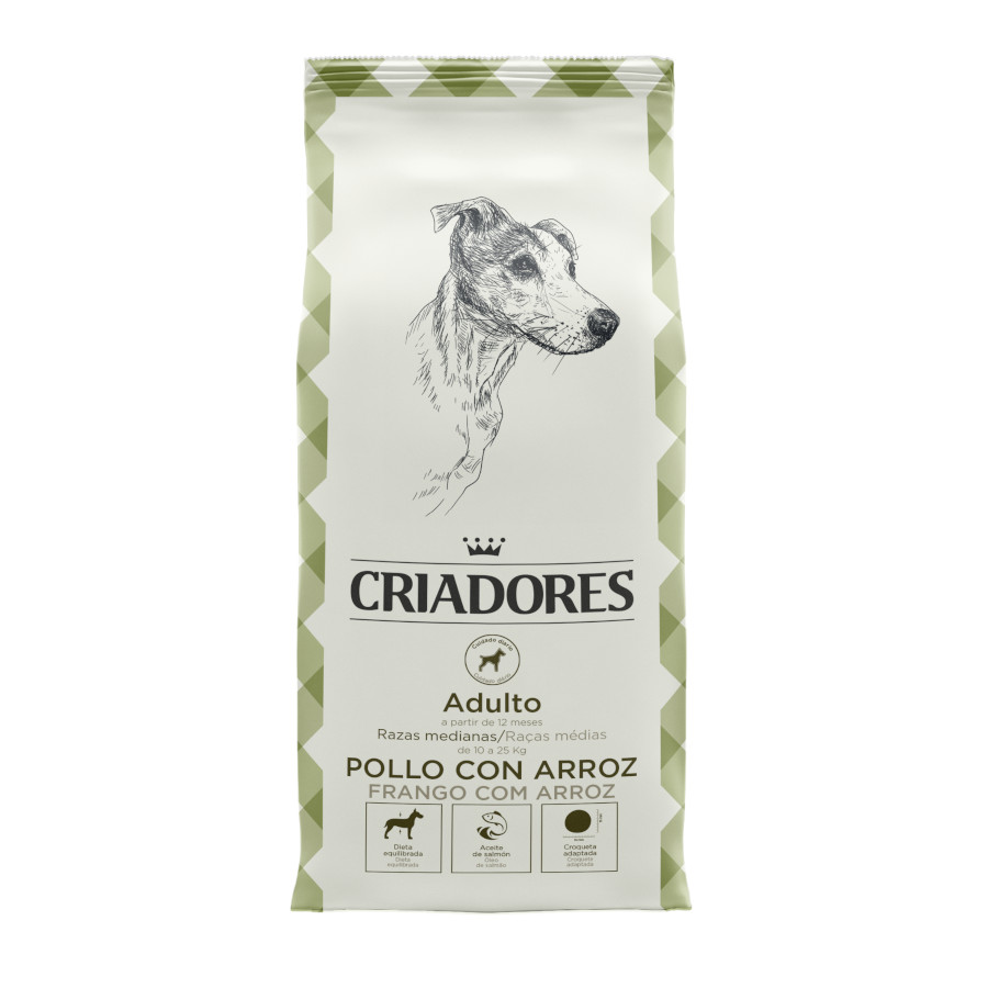 3 kg Criadores Adulto Frango e Arroz ração para cães porte médio
