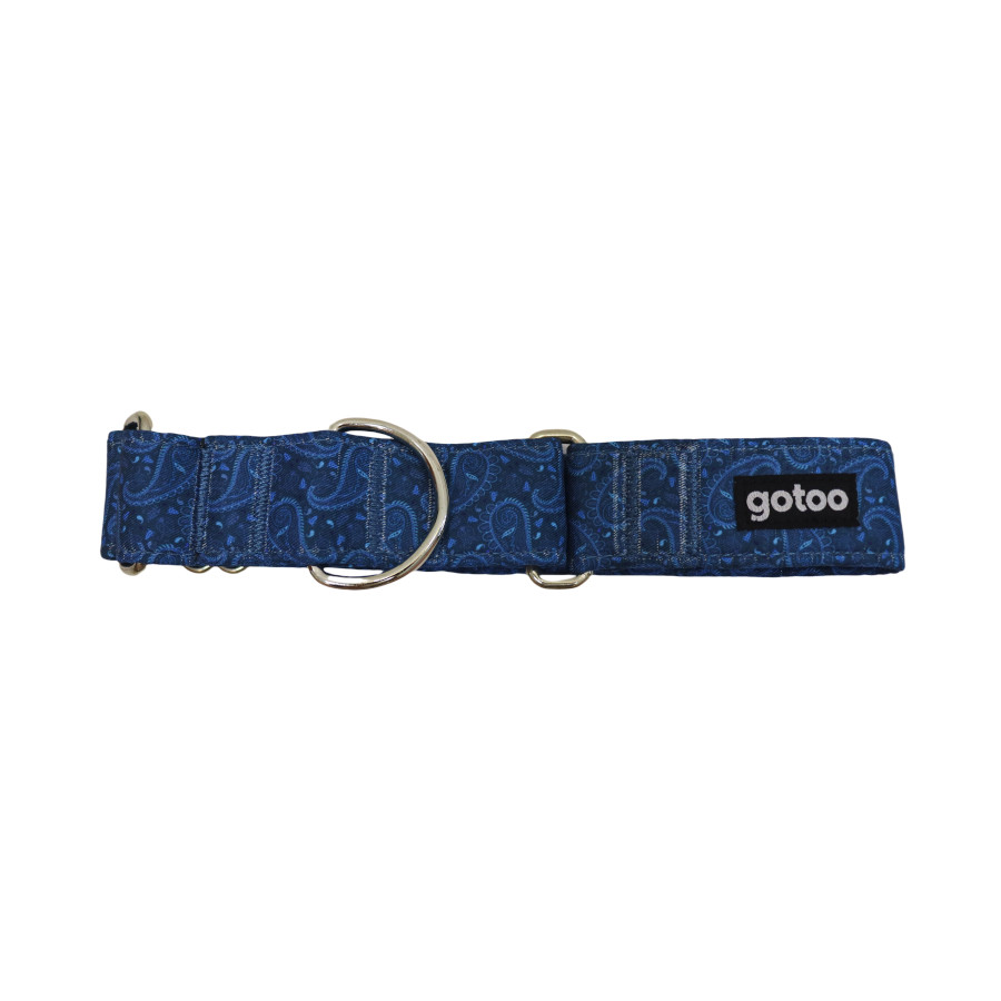 Gotoo Coleira estampada azul para cães
