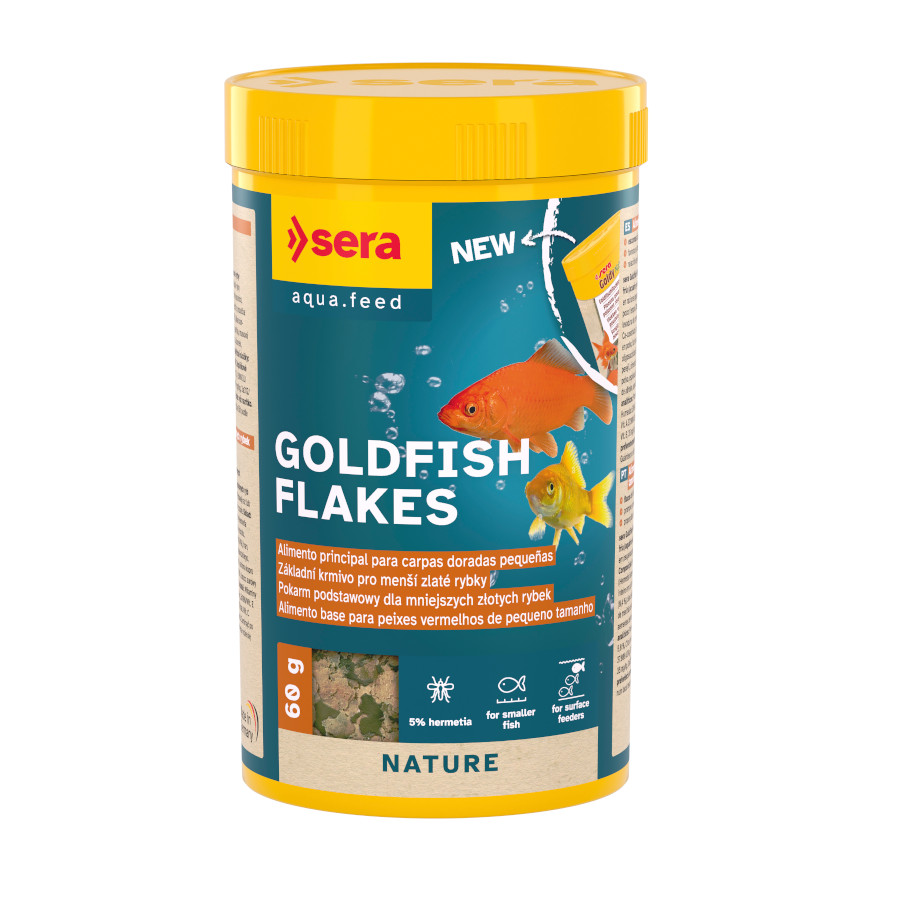 0.25 L Sera Goldy Nature flocos para peixes vermelhos