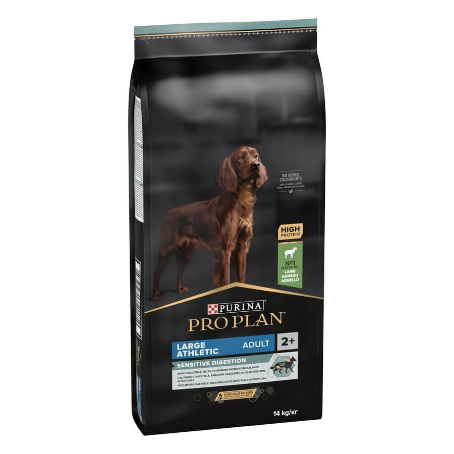 14 kg Pro Plan Adult Large Athletic Digestão Cordeiro ração para cães