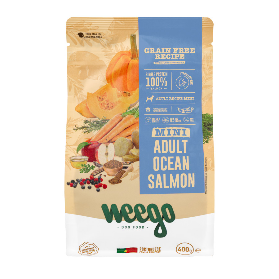 1.97 KG Weego Grain Free Mini Adult Ocean Salmón pienso para perros