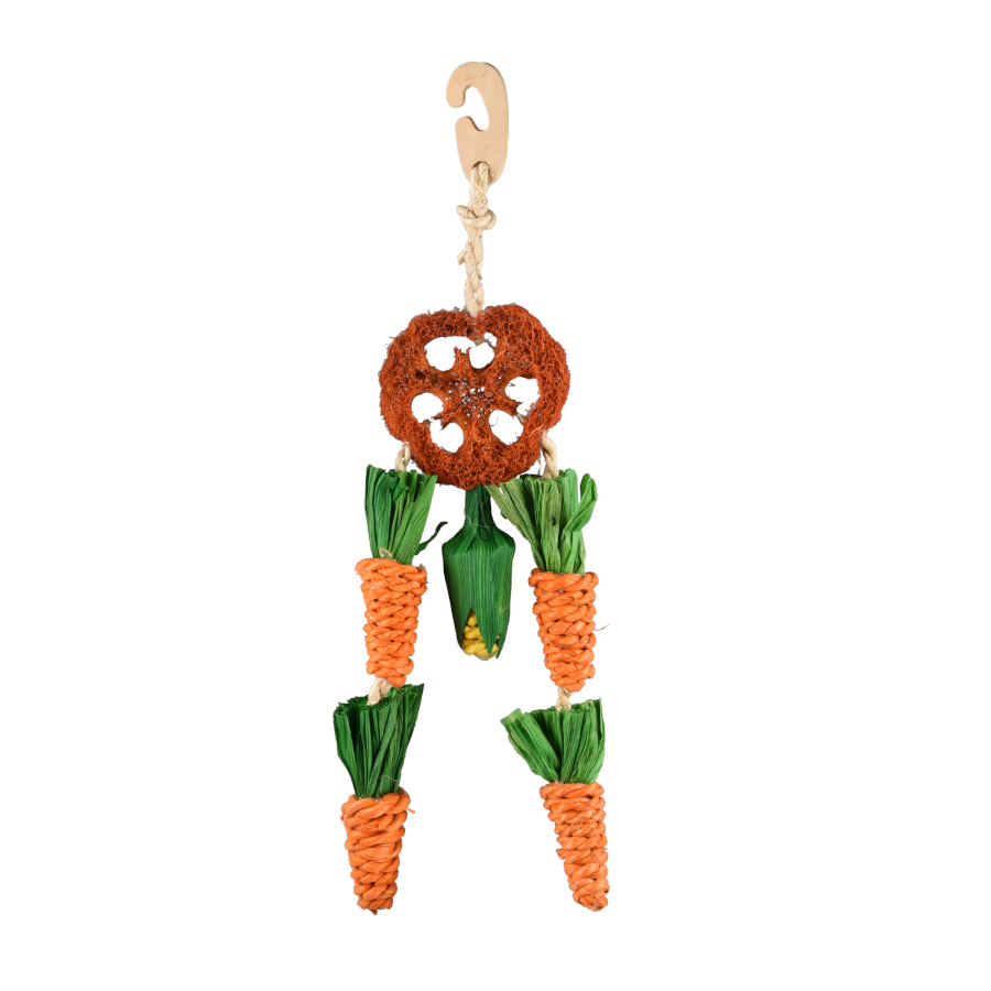 Flamingo Legou Roda com Corda e Cenoura Brinquedo suspenso para roedores