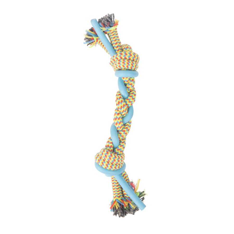 Tootoy! Pull Multi-texture Rope Azul Mordedor corda para cães