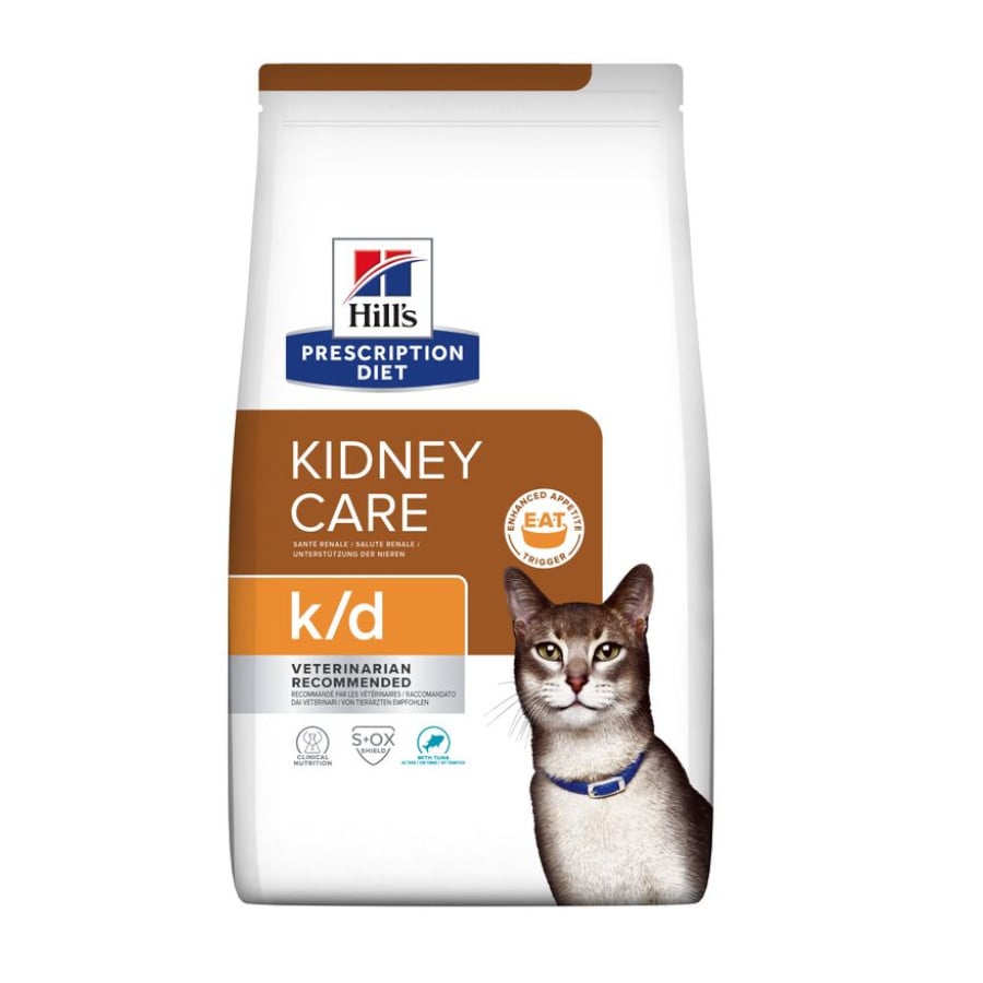 1.5 kg Hill's Prescription Diet kidney Care k/d Ração de atum para gato