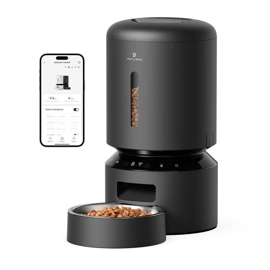 Petlibro Granary Wi-Fi Comedouro Automático Preto para cães e gatos