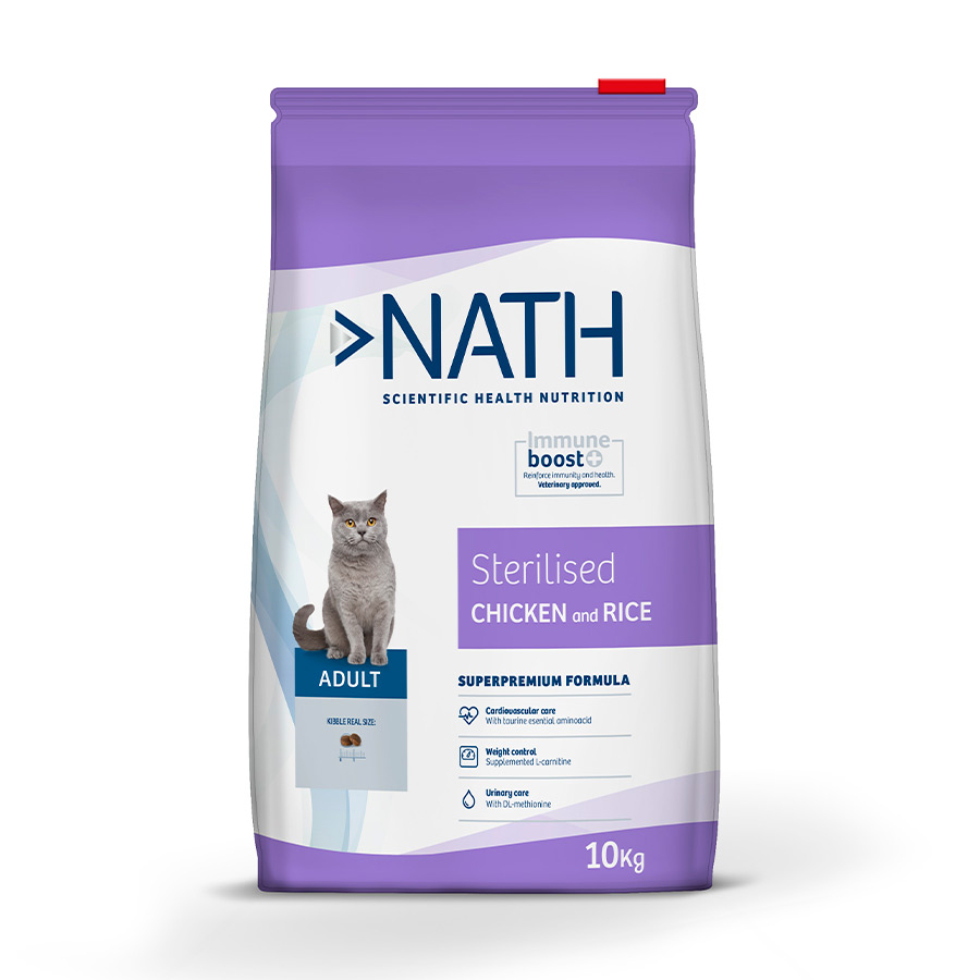 Nath Adult Sterilised Frango e Arroz ração para gatos