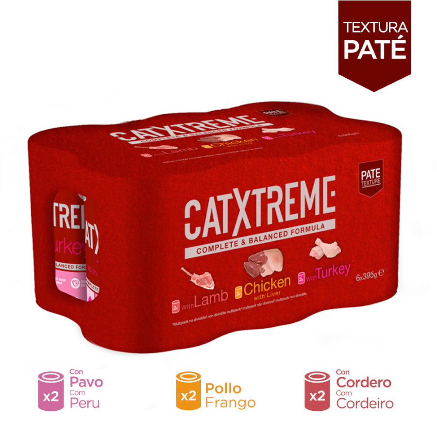 48 latas x 400 g Catxtreme Multipack patê em lata para gatos Pack Poupança!