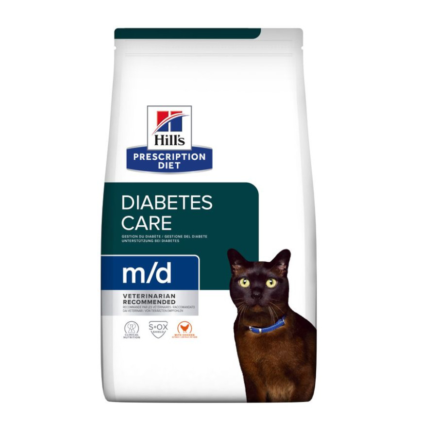 3 KG Hill's Prescription Diet m/d Diabetes Weight Frango ração para gatos