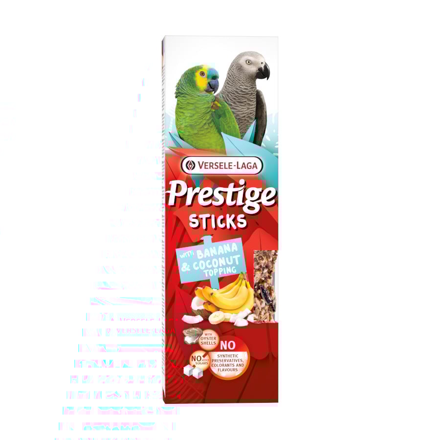 Versele-Laga Prestige Sticks com Cobertura de Banana e Coco para Papagaios