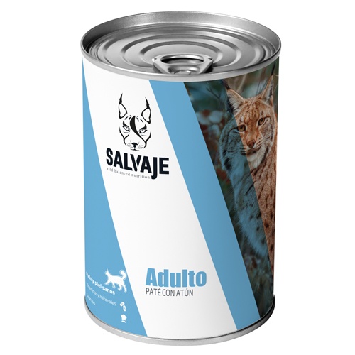 12 latas x 400 g Salvaje Adulto Atum em Patê lata para gatos Pack poupança!