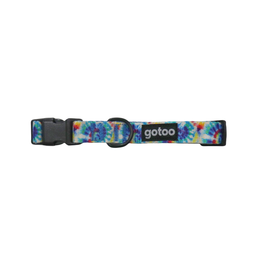 Gotoo Coleira estampada tie die azul para cães
