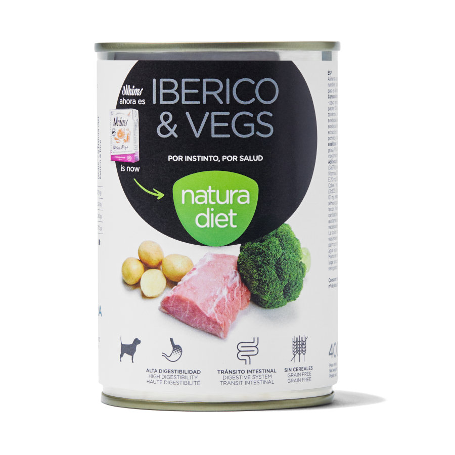 12 latas x 400 g Natura Diet Porco Ibérico e Legumes para cães Pack poupança!