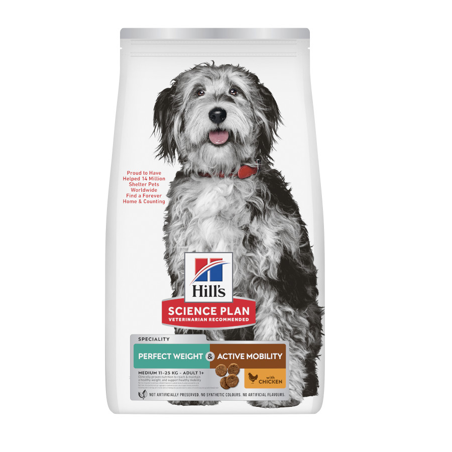 Hill's Science Plan Perfect Weight e Active Mobility Medium Frango ração para cães