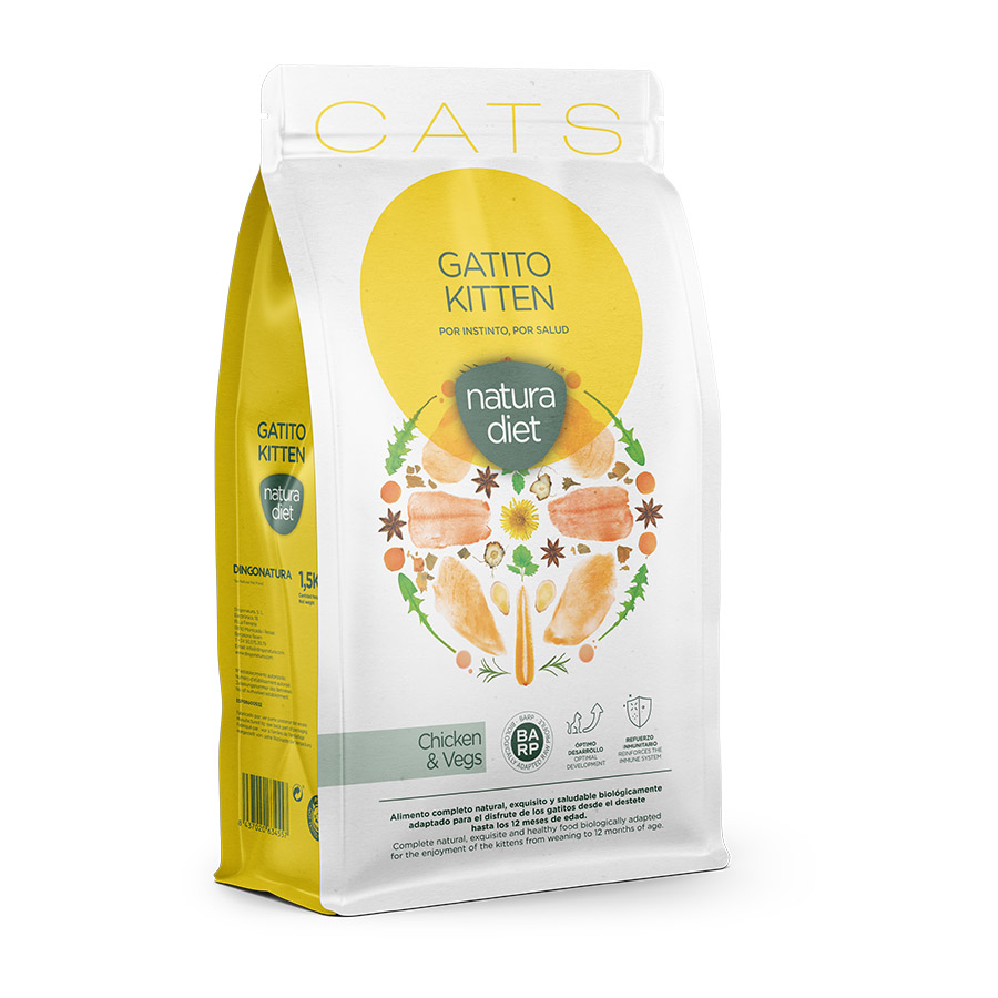 3 kg Natura Diet Kitten Frango ração para gatos