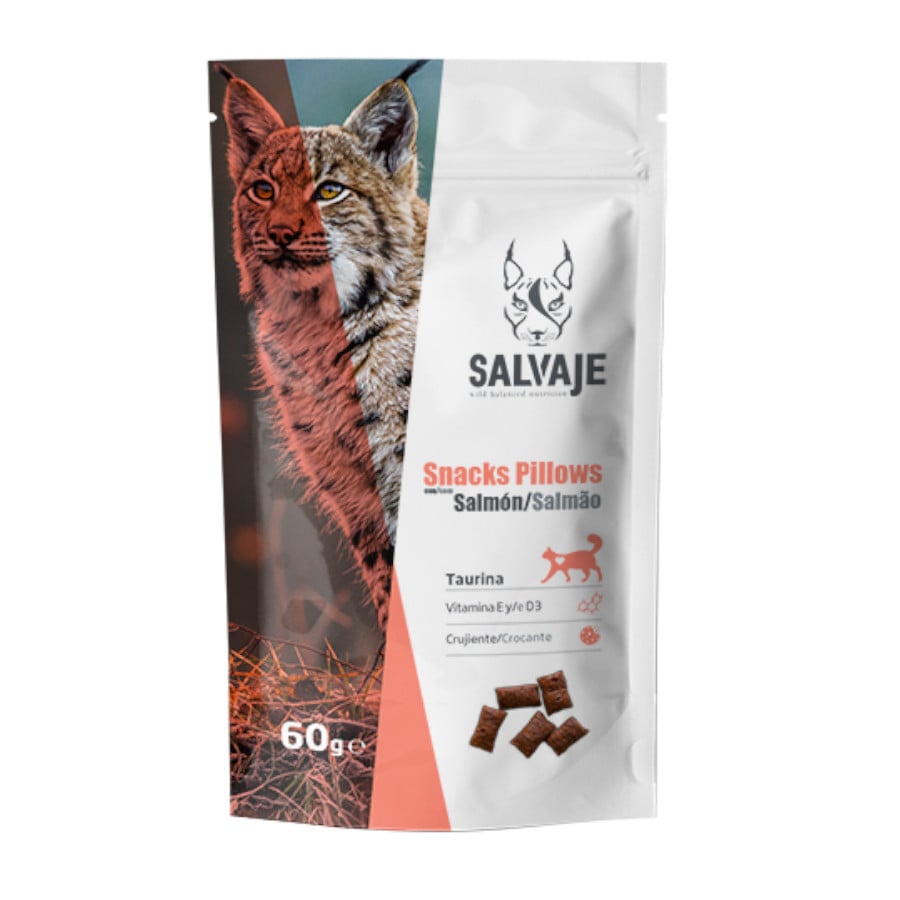 2 pacotes x 60 g Salvaje Biscoitos Salmão para gatos Pack poupança!